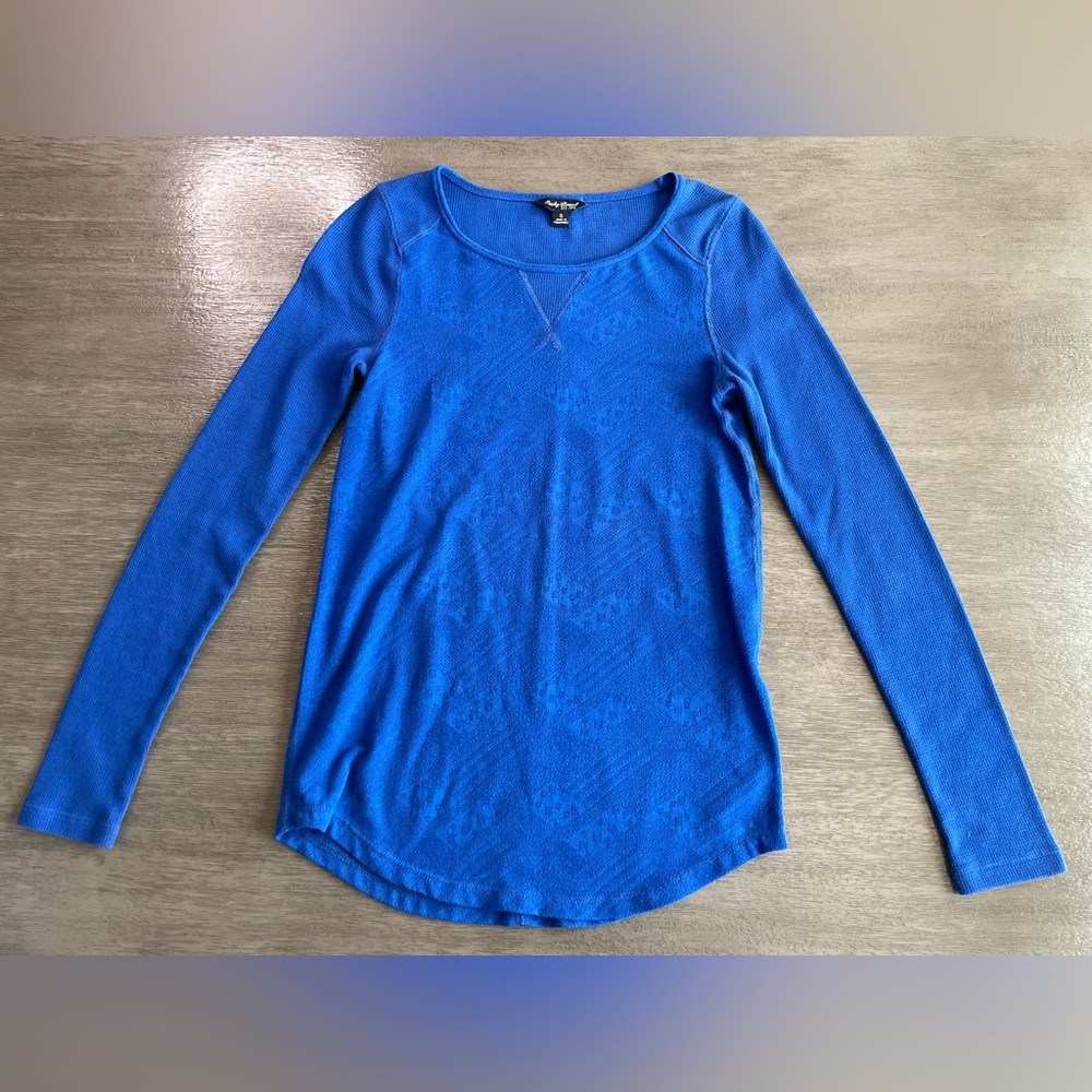 Lucky Brand Cobalt Blue Long Sleeve TShirt Sweater Top